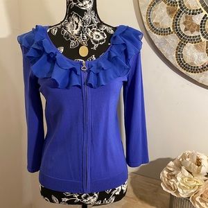 Cable & Gauge vibrant blue sweater